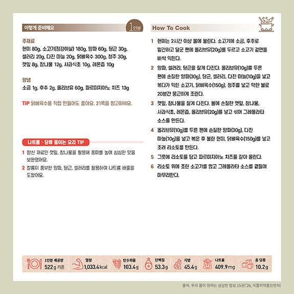 K-퓨전 건강요리「삼삼한 밥상」