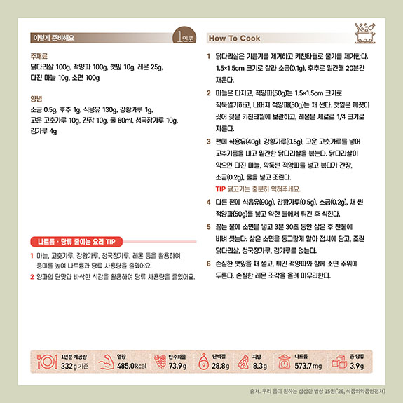 K-퓨전 건강요리「삼삼한 밥상」